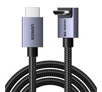 UGREEN 8K Câble HDMI 2.1 Coudé 90° 10K 8K 60Hz 4K 240Hz Haute Vitesse 48Gbps Cordon HDMI Aluminium Dynamic HDR Dolby Atmos HDCP Tressé en Nylon Compatible avec PS5 4 Xbox MacBook Pro Blu Ray HDTV (3M)