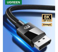 UGREEN 8K DisplayPort Câble pour TV Xiaomi 4K 144Hz DP 1.4 Câble 32.4Gbps pour PUBG Jeu de jeu pour le Moniteur D'ordinateur de PC Projecteur DP1.4 Noir - 8K