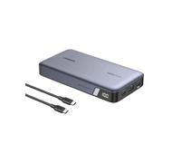 Ugreen 90597A Batterie Externe 25000 mAh Gris, 1x USB-A & 2x USB-C, Charge Rapide, Écran LED, 5V, 160x80.8x26.7mm, 505g