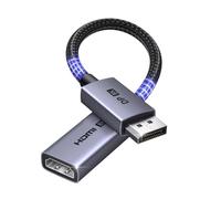 UGREEN Adaptateur DisplayPort vers HDMI 8K 60Hz 4K 240Hz HDR10 Convertisseur DP Mâle vers HDMI Femelle Unidirectionnel Câble en Nylon Tressé 20CM Compatible avec Laptop HDTV Moniteur Projecteur