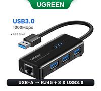 UGREEN Adaptateur Ethernet USB 1000/100Mbps USB3.0/USB2.0 HUB USB vers RJ45 USB Lan pour Ordinateur Portable Xiaomi Mi Box Nintendo Switch Lenovo Macbook Mac OS Windows - Type 1000Mbps ABS Shell