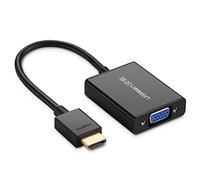 UGREEN Adaptateur HDMI vers VGA 1080P avec Audio et Micro USB Plaqué Or Câble Convertisseur, Noir