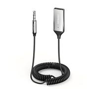 UGREEN Adaptateur Jack Bluetooth 6.0 pour Voiture Récepteur Aux 3.5mm et USB pour Autoradio Enceinte Haut Parleur Amplificateur, Appel Mains Libres (Argenté)