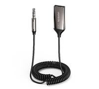 UGREEN Adaptateur Jack Bluetooth 6.0 pour Voiture Récepteur Aux 3.5mm et USB pour Autoradio Enceinte Haut Parleur Amplificateur, Appel Mains Libres (Gris Foncé)