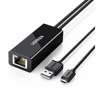 UGREEN Adaptateur Réseau Micro USB vers RJ45 Ethernet Compatible avec Chromecast Google Home TV Stick Câble Alimentation 1M