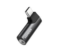 UGREEN Adaptateur USB C Jack 3.5mm Micro TRRS Coudé 90 Degrés Compatible avec iPhone 17 Pro Max Air 16 MacBook iPad Pro Air Galaxy S25 S24 Ultra Pixel 9 Adaptateur Écouteurs Casque Audio DAC (Noir)
