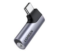 UGREEN Adaptateur USB C Jack 3.5mm Micro TRRS Coudé 90 Degrés Compatible avec iPhone 17 Pro Max Air 16 MacBook iPad Pro Air Galaxy S25 S24 Ultra Pixel 9 Adaptateur Écouteurs Casque Audio DAC (Gris)
