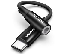UGREEN Adaptateur USB C Jack 3.5mm TRRS DAC Compatible avec iPhone 17 Pro Max Plus 16 Galaxy S25 S24 Pixel 10 9 8 MacBook iPad Pro Air Câble Casque Micro Écouteurs Numérique 4 Pôles (Noir 1pc)