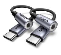UGREEN Adaptateur USB C Jack 3.5mm TRRS DAC Compatible avec iPhone 17 Pro Max Plus 16 Galaxy S25 S24 Pixel 10 9 8 MacBook iPad Pro Air Câble Casque Micro Écouteurs Numérique 4 Pôles (Gris 2pcs)