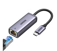 UGREEN Adaptateur USB C vers Ethernet Thunderbolt 3 USB C vers RJ45 1000Mbps Nylon Tressé Compatible avec MacBook Pro Air, iPad Pro Air, Surface Go, Dell XPS, Chromebook