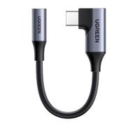 UGREEN Adaptateur USB-C vers Jack Audio 3,5 mm à 90 degrés | Angle Droit Puce DAC, Compatible avec iPhone 17/17 Air/17 Pro/17 Pro Max, Série Galaxy S25, iPad, Mac