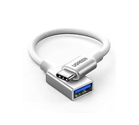 UGREEN Adaptateur USB C vers USB A 3.0 5Gbps OTG Câble Type-C Mâle vers Type-A Femelle Nylon Tressé Aluminium Compatible avec iPhone 17 Pro Max Air 16 15 MacBook Air iPad Galaxy S25 (Argent)