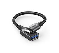 UGREEN Adaptateur USB C vers USB A 3.0 5Gbps OTG Câble Type-C Mâle vers Type-A Femelle Nylon Tressé Aluminium Compatible avec iPhone 17 Pro Max Air 16 15 MacBook Air iPad Galaxy S25 (Noir)