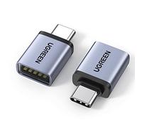UGREEN Adaptateur USB C vers USB A 3.2 10Gbps OTG Lot de 2 Compatible avec iPhone 17 Pro Max Air 16 15 MacBook Air iMac iPad Galaxy Tab S9 S25 (Gris)