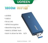 UGREEN-Adaptateur wifi AC650 AX1800 wifi 6/5 5G et 2.4G,carte dongle pour ordinateur de bureau et portable,antenne USB,carte réseau ethernet - Type AX1800M Wi-Fi6