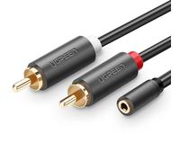 Ugreen Audio Cable 3.5 Mm Mini Jack (Female) - 2Rca (Male) 25 Cm Grey (Av102 10561)