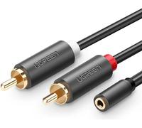 Ugreen Av102 Kabel 2X Rca (Cinch) Jack 3.5 Mm 1M (Czarny)