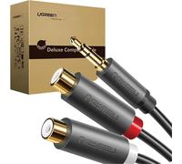 Ugreen Av109 mâle 3.5Mm Jack vers 2X femelle Rca (Cinch) Cable 0.25M (Noir)