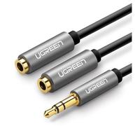 UGREEN AV123-10532B 3.5mm Aux Stereo Audio Splitter Cable with Braid 20cm - Black