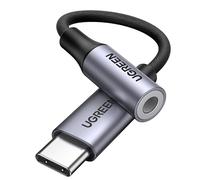 UGREEN AV161-80154B Câble tressé USB-C vers adaptateur audio 3,5 mm 10 cm Gris sidéral