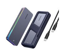UGREEN Boîtier RGB M.2 NVMe SATA SSD USB C 3.2 Gen 2 20 Gbps Adaptateur M.2 SSD pour NVMe SATA 2230 2242 2260 2280 Compatible avec iPhone 17 Pro Max Air Mac MacBook PC Windows Linux PS5 Xbox