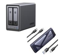 UGREEN Boîtier SSD M.2 NVMe SATA 10 Gbps DXP2800 NAS de Bureau 2 Baies Intel N100 quadricœur
