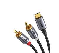 UGREEN Câble 2RCA USB C Audio Stéréo Adaptateur Type C Mâle vers 2RCA Mâle Y Auxiliaire Audio Câble Numérique Compatible avec Téléphone Amplificateur Enceinte HDTV Home Cinéma Vidéo Projecteur 1.5M
