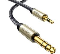 UGREEN Câble Audio 3.5mm vers 6.35mm Stéréo Jack Nylon Tressé Compatible avec Piano Électronique Amplificateur Guitare Sono Casque MP3 Ordinateur Smartphone Enceinte Table de Mixage Chaîne HiFi (5M)