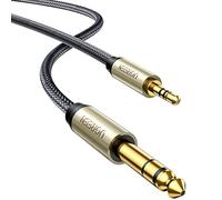 UGREEN Câble Audio Jack 3.5mm vers 6.35mm Câble Jack Stéréo Nylon Tressé Compatible avec Piano Électronique Amplificateur de Guitare Table de Mixage Ordinateur Smartphone Casque Chaîne HiFi (1M)