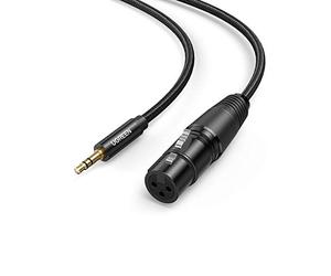 UGREEN Câble Audio XLR Jack 3.5mm Câble Stéréo 3.5mm Mâle vers XLR Femelle en Nylon Tressé Compatible avec iPod Téléphone Microphone Table de Mixage Chaîne HiFi Enceinte Amplificateur 1M