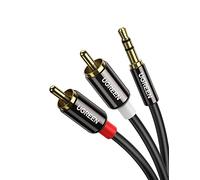 UGREEN Câble Cinch Jack 3.5mm Mâle vers 2 RCA Mâle Câble RCA Jack Audio Stéréo Compatible avec TV PC Téléphone Tablette Amplificateur Chaîne HiFi DVD Barre de Son Home Cinéma Autoradio Enceinte (5M)