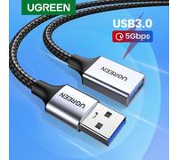 Ugreen - câble d'extension USB 3.0 mâle vers femelle, cordon de données pour PC TV 5Gbps-Metal Grey