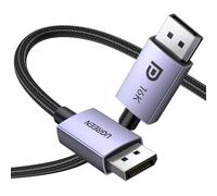 UGREEN Câble DisplayPort 2.1 16K 30Hz Câble DP vers DP 2.1 8K 60Hz 3M | Supporte 8K 60Hz 4K 240Hz 40Gbps HDR HDCP 3D HDR Nylon Tressé Compatible avec Laptop Moniteur Gaming HDTV Projecteur