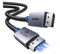 UGREEN Câble Displayport 2.1 16K 60Hz 8K 60Hz Câble DP vers DP 2.1 80Gbps VRR eARC Dolby HDCP2.3 Nylon Tressé en Aluminium Compatible avec PS5 Écran PC HDTV Carte Graphique Moniteur Gaming (3M)
