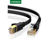UGREEN Câble Ethernet Cat 7 Lan Réseau Câble rj 45 Plate Haute Vitesse Internet Lan Cordons De Brassage pour Modem Routeur Cat6 Cabo Ethernet Cat7 Flat Black