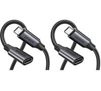 UGREEN Câble Extension USB C 3.2 Gen 2 100W Rallonge USB C Vidéo 4K 60Hz Data 10Gbps Compatible avec iPhone 17 Pro Max Air 16 MacBook Pro Galaxy S25 Plus Ultra S24 S23 (Noir 1M) (Lot de 2)