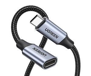UGREEN Câble Extension USB C 3.2 Gen 2 100W Rallonge USB C Vidéo 4K 60Hz Data 10Gbps Compatible avec iPhone 17 Pro Max Air 16 MacBook Pro Galaxy S25 Plus Ultra S24 S23 (Gris Clair 1M)