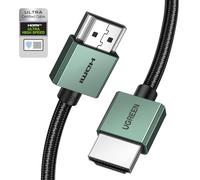 UGREEN Câble HDMI 2.1 Certifié 8K 60Hz 4K 240Hz DynamicHDR HDCP eARC Haute Vitesse 48Gbps Aluminium Compatible avec PS5 4 Xbox Series X S MacBook Pro Mac Mini M4 HDTV Moniteur Projecteur Blu Ray (3M)