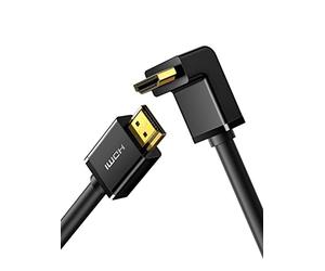 UGREEN Câble HDMI 4K 60Hz Coudé 90 Degrés Cordon HDMI Ultra HD High Speed 18Gbps par Ethernet Supporte HDR 3D Arc Compatible avec PS4 PS3 Xbox One NVIDIA Shield TV 4K UHD Écran (1M)