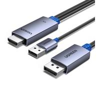 UGREEN Câble HDMI vers DisplayPort 4K 60Hz Adaptateur Displayport HDMI 2M | Transmission Bidirectionnelle USB A Charge HDR HDCP Compatible avec Switch 2 PS5 4 Xbox Carte Graphique PC TV Moniteur