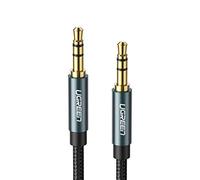 UGREEN Câble Jack Audio 3.5mm Mâle vers Mâle Cable Auxiliaire Jack Stéréo en Nylon Tressé Bleu Compatible avec iPhone Se 6S 5S iPod iPad Galaxy S7 Autoradio Casque MP3 Enceinte Chaine HiFi (1M)