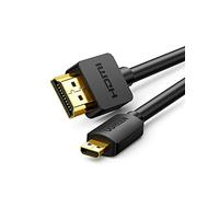 UGREEN Câble Micro HDMI Mâle vers HDMI Mâle Cordon Haut Débit Supporte 4K 60Hz 3D Ethernet ARC Compatible avec ASUS Zenbook Huawei MediaPad Lenovo Yoga 710 Raspberry Pi 4 GoPro Hero 6 Hero 5 (3M)