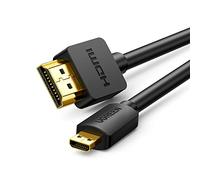 UGREEN Câble Micro HDMI Mâle vers HDMI Mâle Cordon Haut Débit Supporte 4K 60Hz 3D Ethernet Arc Compatible avec ASUS Zenbook Huawei MediaPad Lenovo Yoga 710 Raspberry Pi 4 GoPro Hero 6 Hero 5 (2M)
