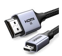 UGREEN Câble Micro HDMI vers HDMI 4K 60Hz Câble Micro HDMI Mâle vers HDMI Mâle Supporte 3D Ethernet ARC Nylon Tressé Compatible avec Asus Zenbook Raspberry Pi 4 Gopro Hero 7 6 5 (1M)