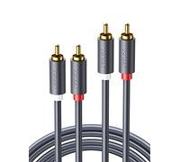 UGREEN Câble RCA, câble audio de 1 m, câble auxiliaire 2RCA vers 2RCA, câble de haut-parleur, 2RCA mâle vers mâle, câble audio stéréo pour home cinéma, haut-parleur, amplificateur, tourne-disque,
