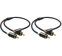 UGREEN Câble RCA Jack 3.5mm Femelle vers 2 RCA Mâle Adaptateur Stéréo Compatible avec Téléphone TV PC Tablette Ampli Chaîne HiFi Barre de Son Home Cinéma Enceinte 25CM (Lot de 2)