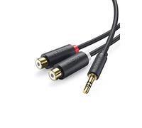 UGREEN Câble RCA Jack Audio Stéréo Cordon Jack 3.5mm Mâle vers 2 RCA Femelles pour TV PC Smartphone Ampli Chaîne HiFi Barre de Son Home Cinéma Enceinte 20 CM
