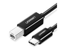 UGREEN Câble Scanner Imprimante Thunderbolt 3 Type C vers USB B Nylon Tressé Noir Compatible avec MacBook Pro Air iPad iMac Chromebook Pixel XPS 17 15 (2M)
