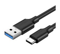UGREEN Câble USB 3.0 vers USB-C 2 m - Nylon tressé, 5 Gbit/s, Charge 2,4 A (Noir)