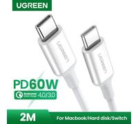 UGREEN Câble USB-C M-M 2.0 ABS - 2 m - Blanc